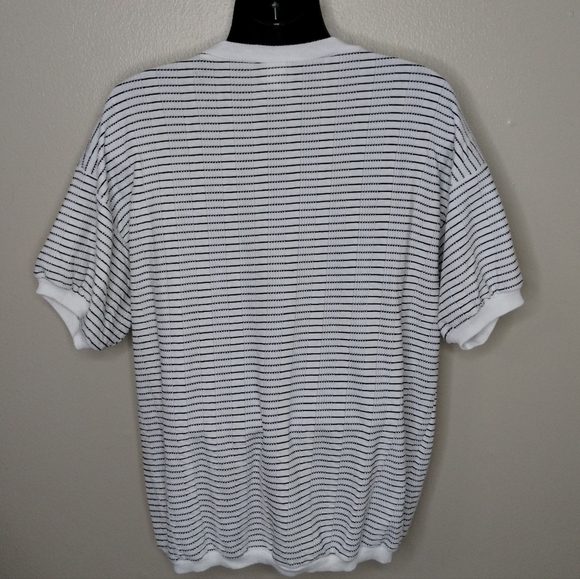 VINTAGE 80s Style Plus California Men's One Size Shirt Made In USA Striped White - Picture 4 of 7